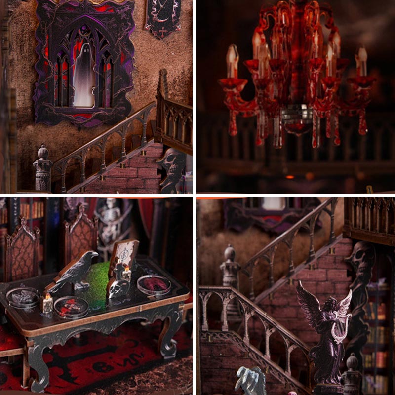 Dark Room Halloween | DIY Book Nook Miniature House Kit 3D Wooden Model DIY Gift Puzzle