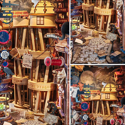 Magic Night Alley | DIY Book Nook Miniature House Kit 3D Wooden Model DIY Gift Puzzle