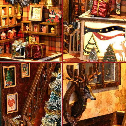Christmas Musical Shop | DIY Book Nook Miniature House Kit 3D Wooden Model DIY Gift Puzzle