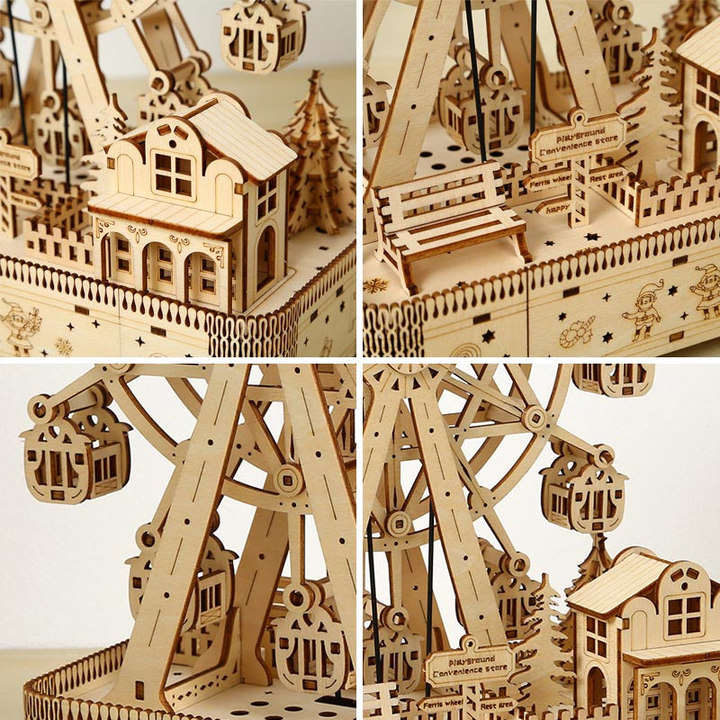 Mechanical Musical Ferris Wheel | DIY Miniature House Kit 3D Wooden Model DIY Gift Puzzle