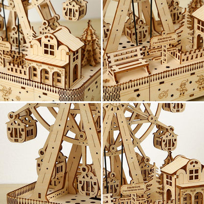 Mechanical Musical Ferris Wheel | DIY Miniature House Kit 3D Wooden Model DIY Gift Puzzle