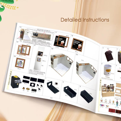 Bubble Tea Shop | DIY Book Nook Miniature House Kit 3D Wooden Model DIY Gift Puzzle