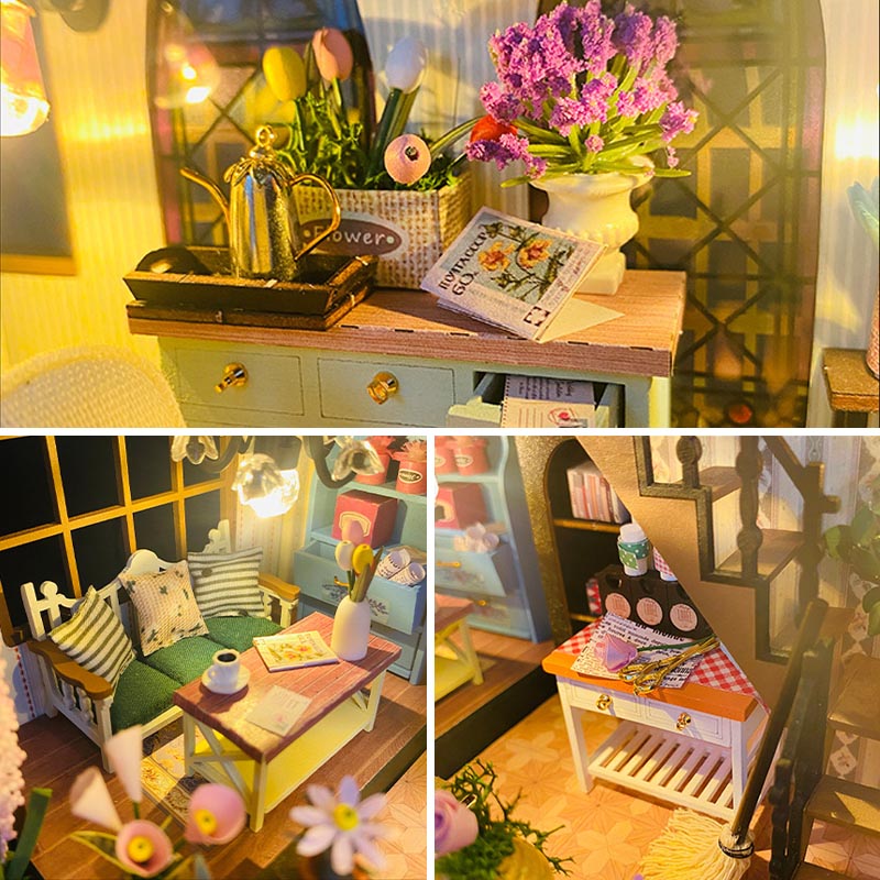 Romantic Flower House | DIY Miniature House Kit 3D Wooden Model DIY Gift Puzzle