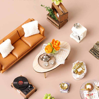 Two-story Modern Musical Cozy Tea Cafe DIY Miniature House Kit 3D Wooden Puzzle