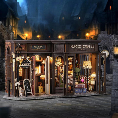 Classic Magic Coffee Shop | DIY Miniature House Kit 3D Wooden Model DIY Gift Puzzle