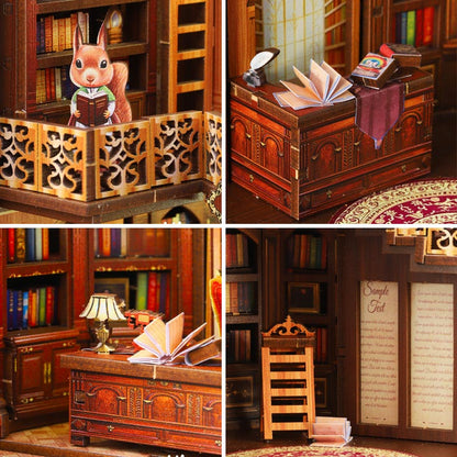Worldwide Bookstore | DIY Book Nook Miniature House Kit 3D Wooden Model DIY Gift Puzzle