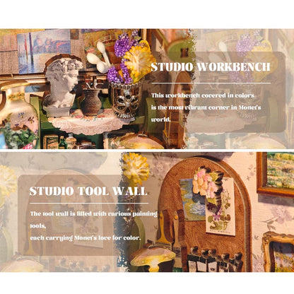 Monet's Impression | DIY Book Nook Miniature House Kit 3D Wooden Model DIY Gift Puzzle