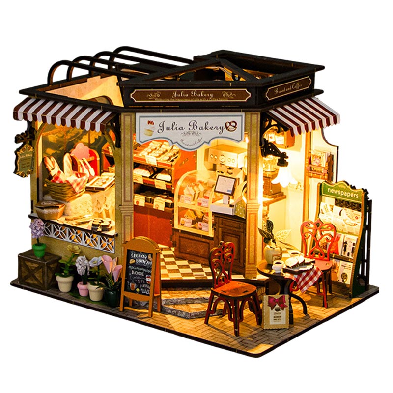 Handmade Bakery | DIY Miniature House Kit 3D Wooden Model DIY Gift Puzzle