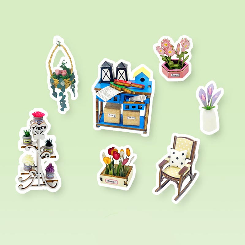 Flower Garden House | DIY Book Nook Miniature House Kit 3D Wooden Model DIY Gift Puzzle