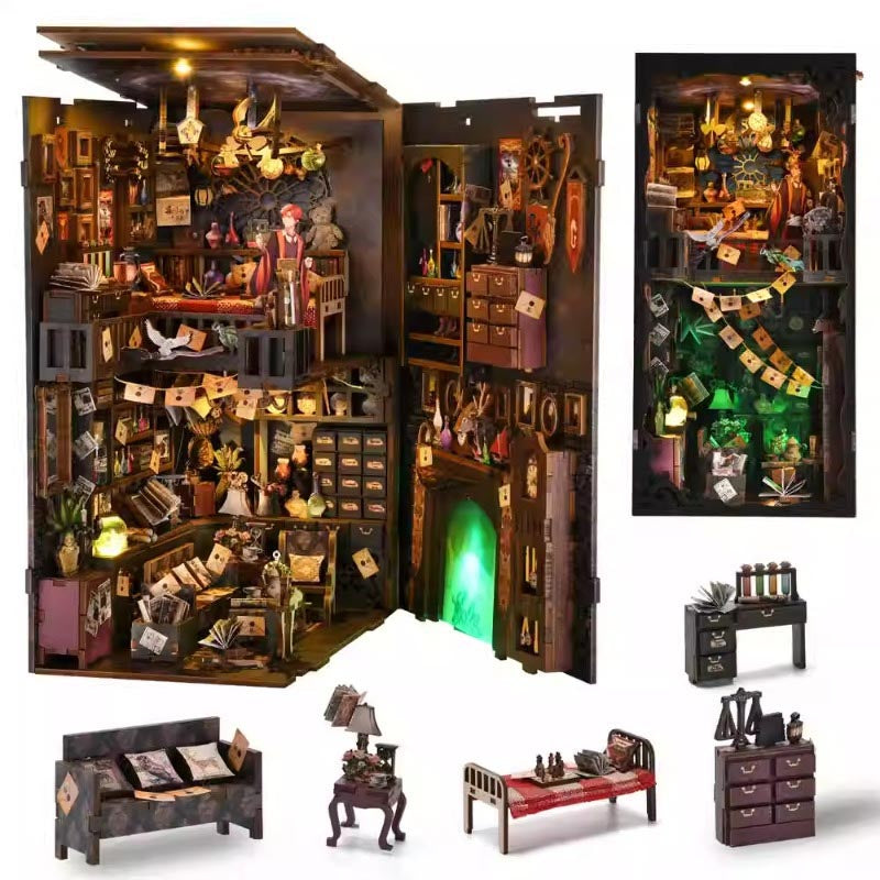 The House of Magic | DIY Book Nook Miniature House Kit 3D Wooden Model DIY Gift Puzzle