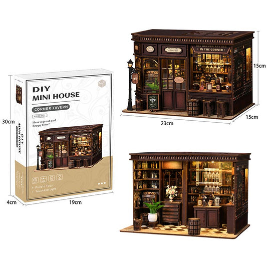 Corner Tavern | DIY Miniature House Kit 3D Wooden Model DIY Gift Puzzle