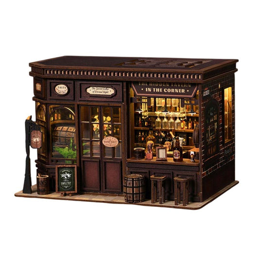 Corner Tavern | DIY Miniature House Kit 3D Wooden Model DIY Gift Puzzle