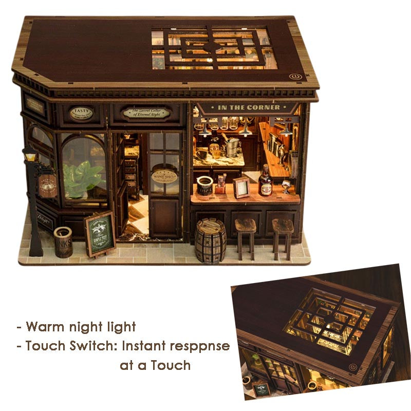 Corner Tavern | DIY Miniature House Kit 3D Wooden Model DIY Gift Puzzle