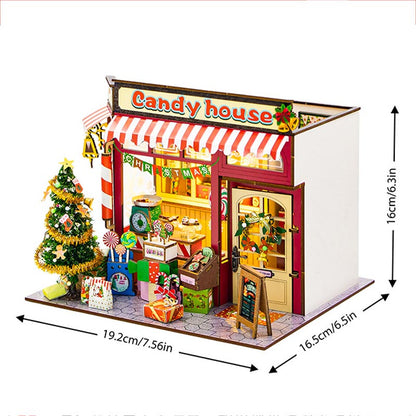 Christmas Candy House | DIY Miniature House Kit 3D Wooden Model DIY Gift Puzzle