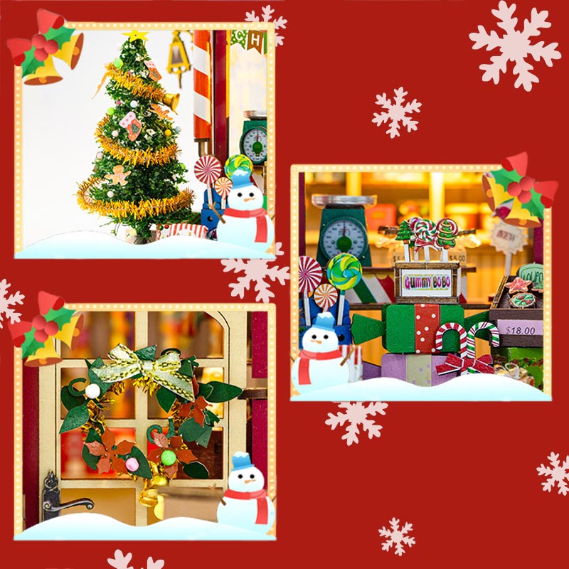 Christmas Candy House | DIY Miniature House Kit 3D Wooden Model DIY Gift Puzzle