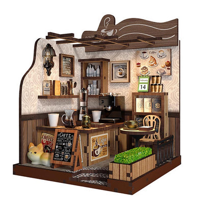 Coffee Shop Cafe | DIY Miniature House Kit 3D Wooden Model DIY Gift Puzzle