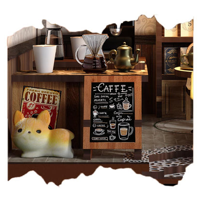 Coffee Shop Cafe | DIY Miniature House Kit 3D Wooden Model DIY Gift Puzzle