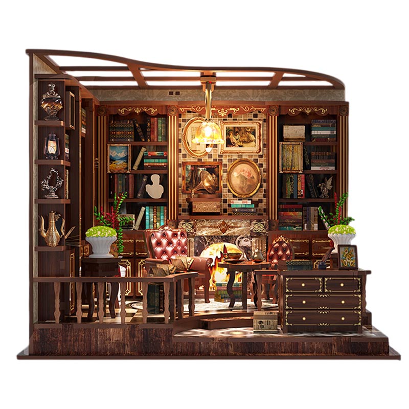 Classic Study Room | DIY Miniature House Kit 3D Wooden Model DIY Gift Puzzle