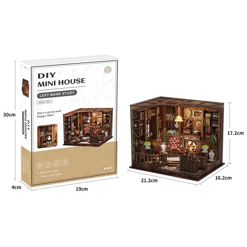 Classic Study Room | DIY Miniature House Kit 3D Wooden Model DIY Gift Puzzle