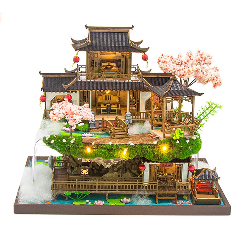 Chinese Blossom Fairyland Garden House | DIY Miniature House Kit 3D Wooden Model DIY Gift Puzzle