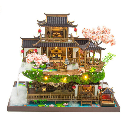 Chinese Blossom Fairyland Garden House | DIY Miniature House Kit 3D Wooden Model DIY Gift Puzzle