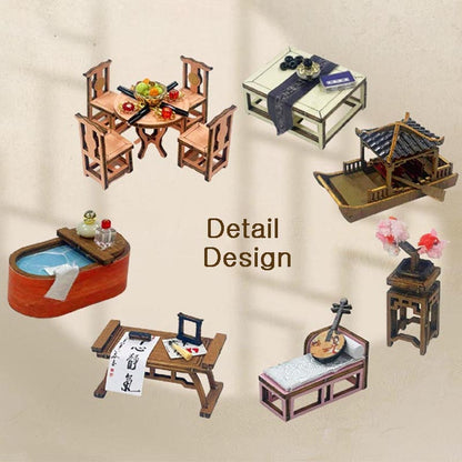 Chinese Blossom Fairyland Garden House | DIY Miniature House Kit 3D Wooden Model DIY Gift Puzzle