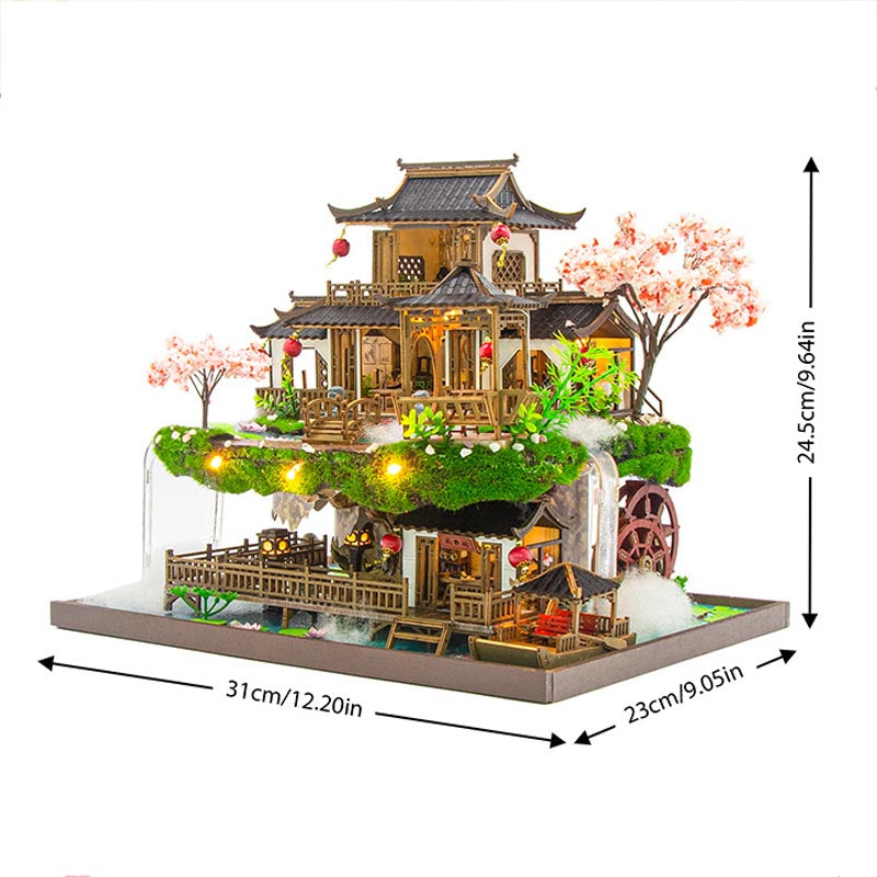 Chinese Blossom Fairyland Garden House | DIY Miniature House Kit 3D Wooden Model DIY Gift Puzzle