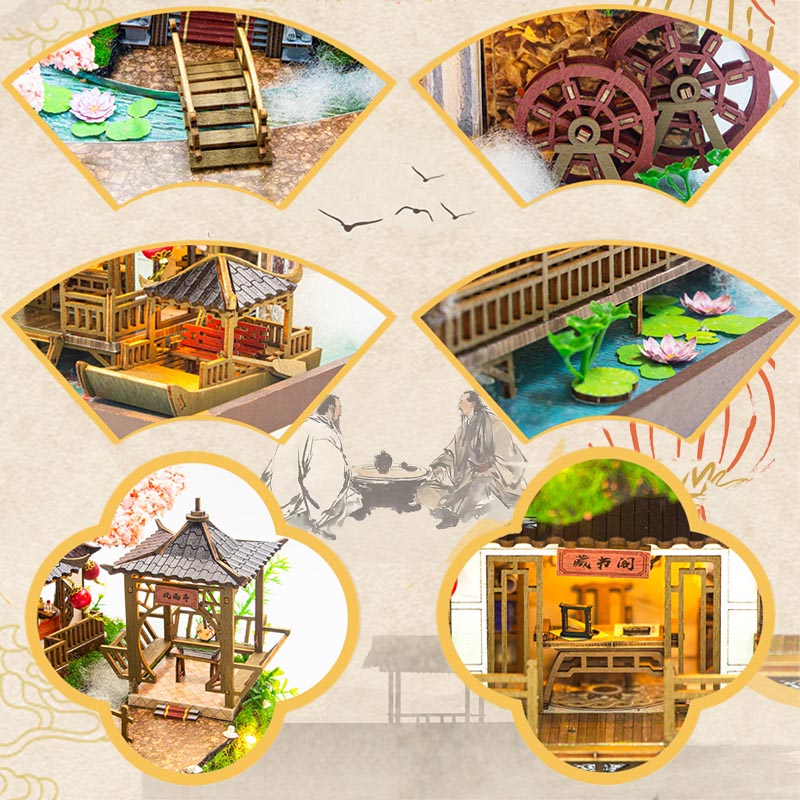 Chinese Blossom Fairyland Garden House | DIY Miniature House Kit 3D Wooden Model DIY Gift Puzzle