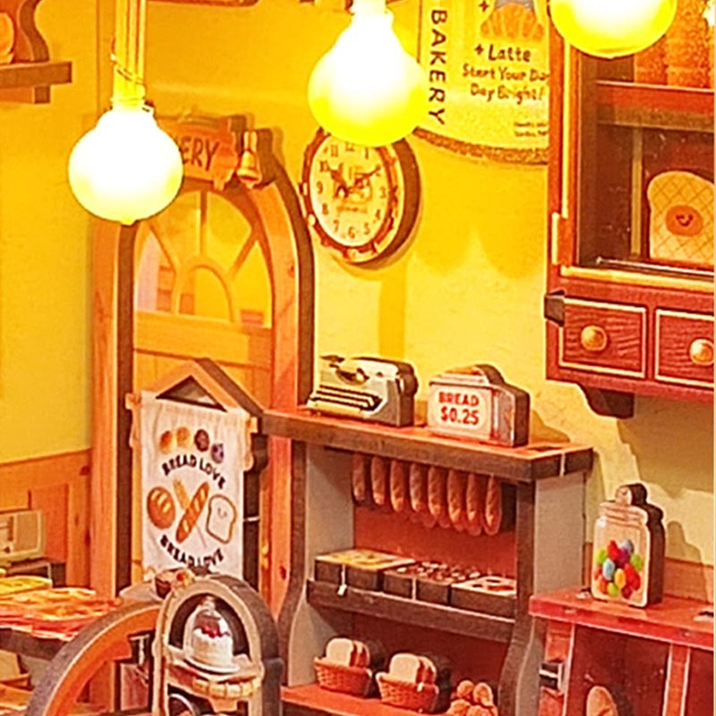 Bakery | DIY Miniature House Kit 3D Wooden Model DIY Gift Puzzle
