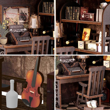 Detective Agency Office | DIY Miniature House Kit 3D Wooden Model DIY Gift Puzzle