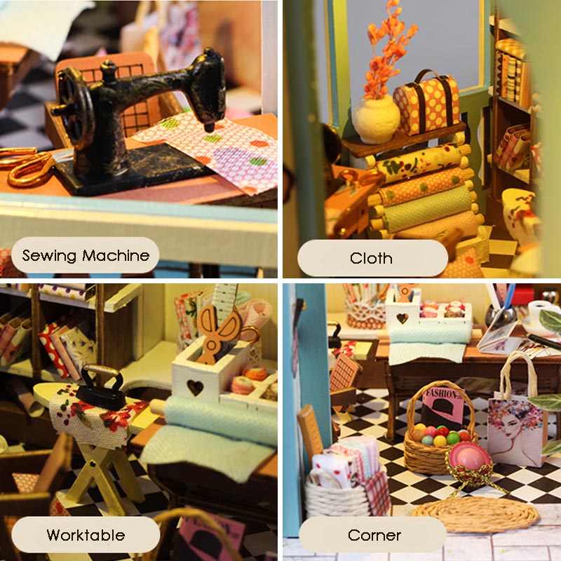 Tailor Shop | DIY Miniature House Kit 3D Wooden Model DIY Gift Puzzle