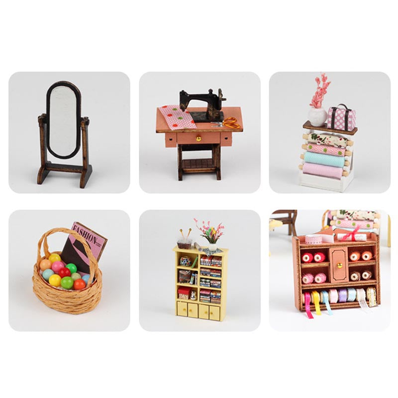 Tailor Shop | DIY Miniature House Kit 3D Wooden Model DIY Gift Puzzle