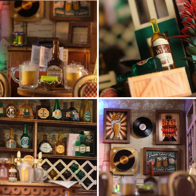 Beer Bar | DIY Miniature House Kit 3D Wooden Model DIY Gift Puzzle