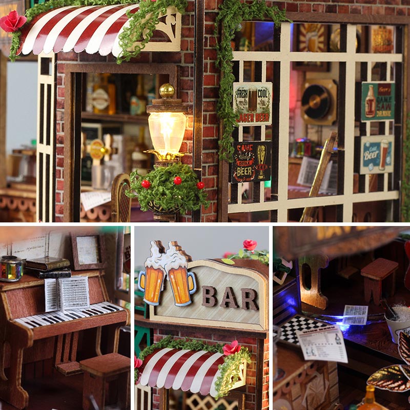 Beer Bar | DIY Miniature House Kit 3D Wooden Model DIY Gift Puzzle