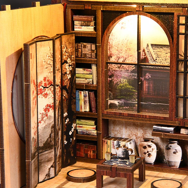 Japanese Garden Moss-Lantern Harmony Garden | DIY Book Nook Miniature House Kit 3D Wooden Model DIY Gift Puzzle