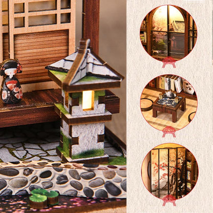 Japanese Garden Moss-Lantern Harmony Garden | DIY Book Nook Miniature House Kit 3D Wooden Model DIY Gift Puzzle