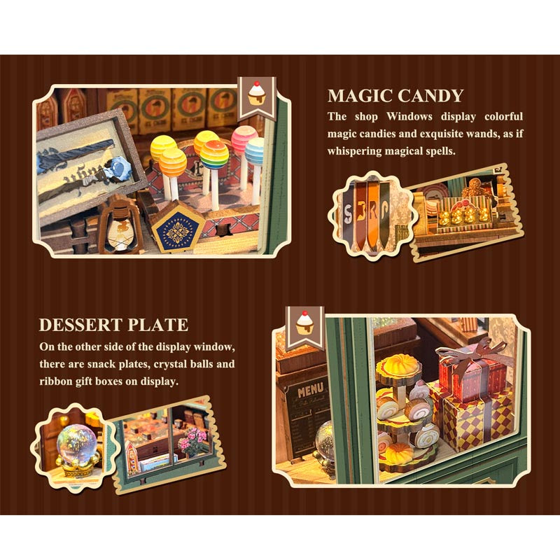 Magic Candy Shop | DIY Book Nook Miniature House Kit 3D Wooden Model DIY Gift Puzzle