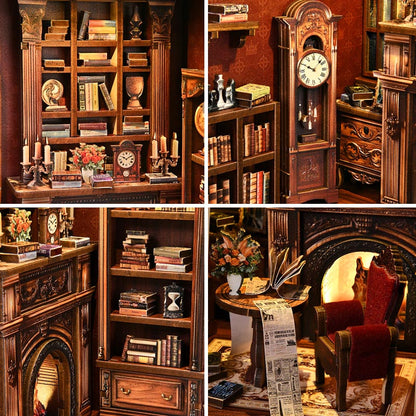 Twilight Library | DIY Book Nook Miniature House Kit 3D Wooden Model DIY Gift Puzzle