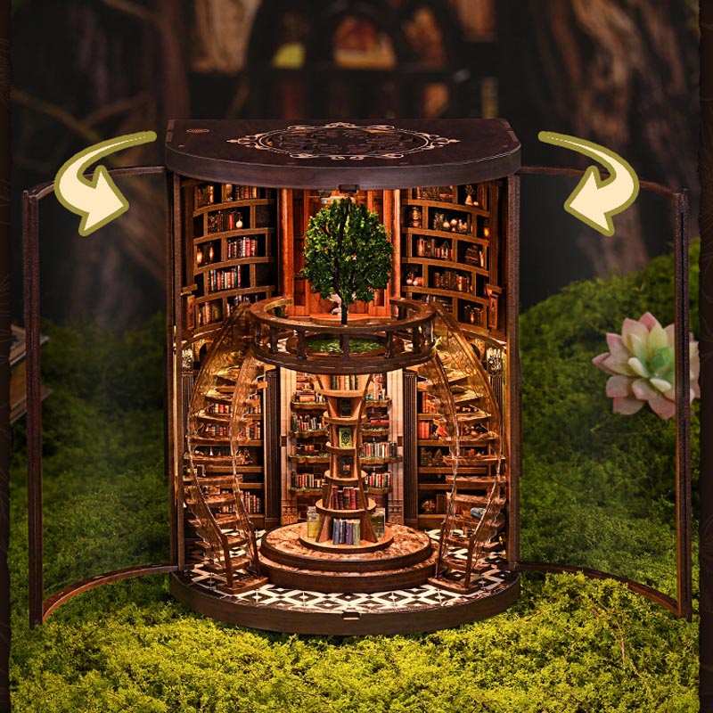 Wisdom Rings Bookstore | DIY Book Nook Miniature House Kit 3D Wooden Model DIY Gift Puzzle