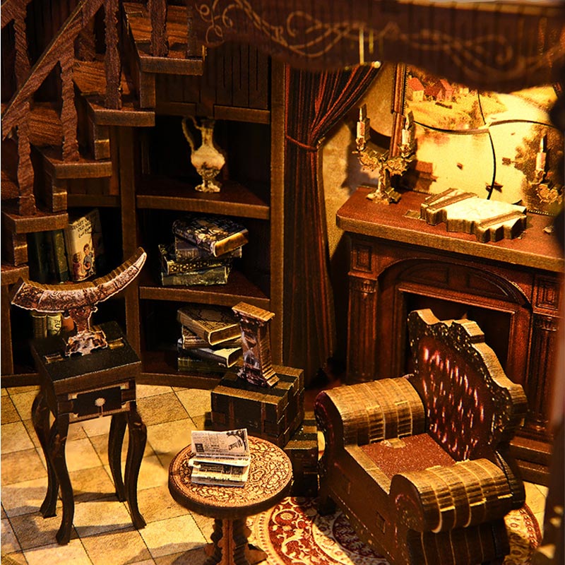 Ancient Rhyme Library | DIY Book Nook Miniature House Kit 3D Wooden Model DIY Gift Puzzle