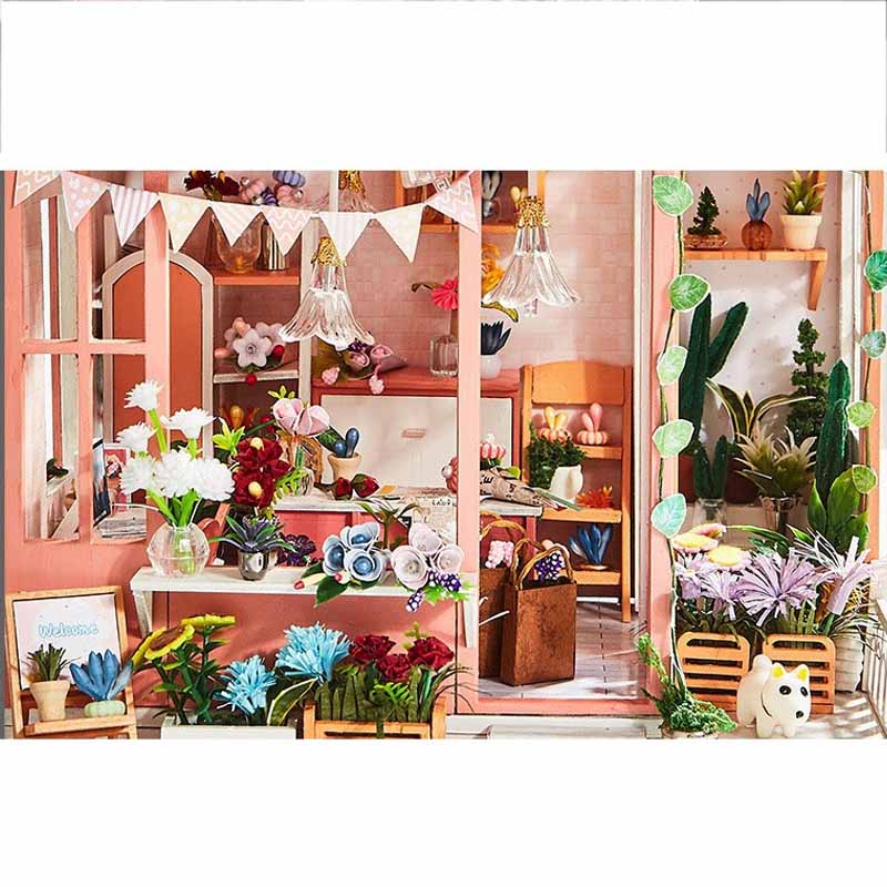 Flower Shop | DIY Miniature House Kit 3D Wooden Model DIY Gift Puzzle