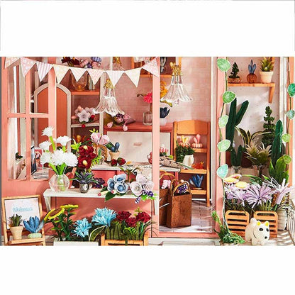 Flower Shop | DIY Miniature House Kit 3D Wooden Model DIY Gift Puzzle