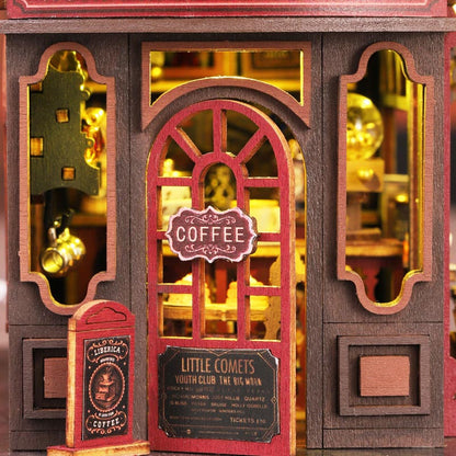 Coffee Bookstore | DIY  Miniature House Kit 3D Wooden Model DIY Gift Puzzle