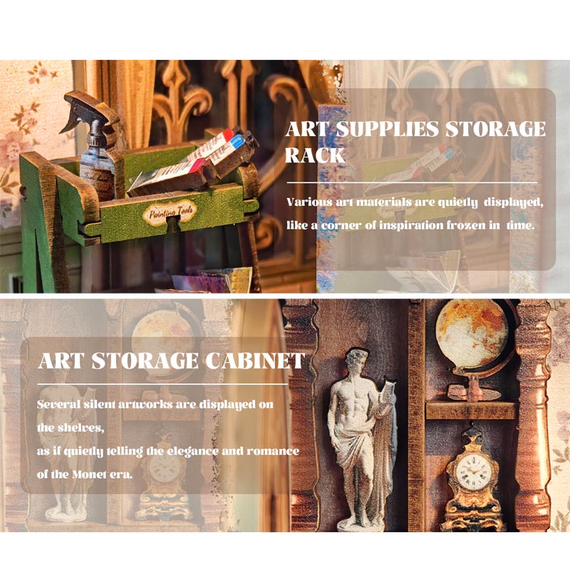 Monet's Impression | DIY Book Nook Miniature House Kit 3D Wooden Model DIY Gift Puzzle