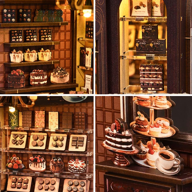 Sweet Chapter Dessert Shop | DIY Book Nook Miniature House Kit 3D Wooden Model DIY Gift Puzzle