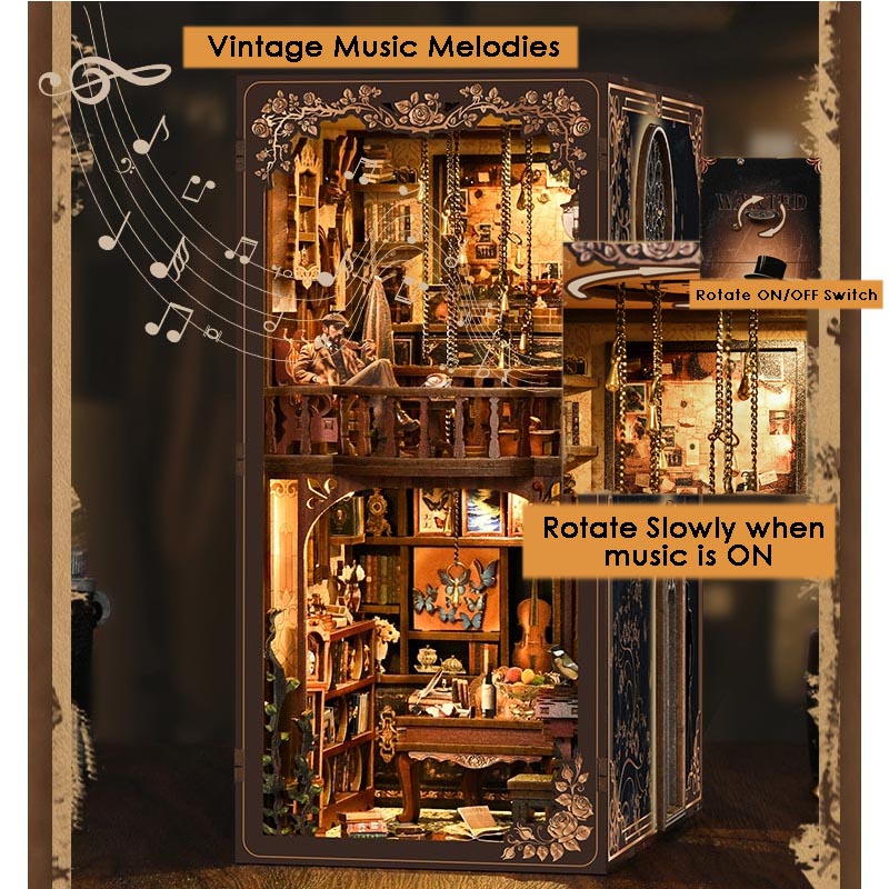 Detective's Study | DIY Book Nook Miniature House Kit 3D Wooden Model DIY Gift Puzzle