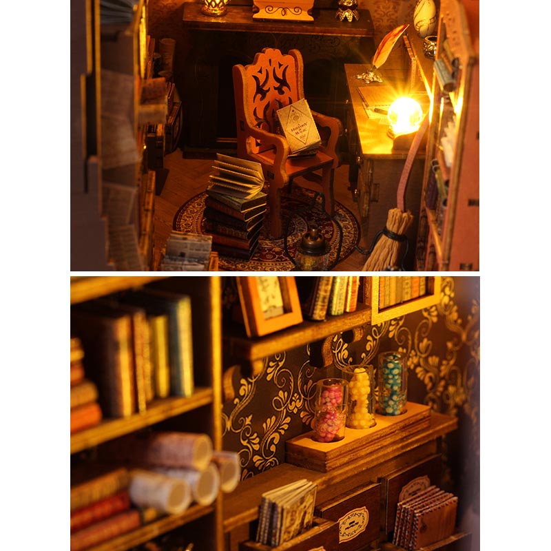 Magic Library | DIY Book Nook Miniature House Kit 3D Wooden Model DIY Gift Puzzle