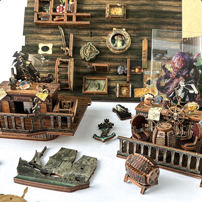 Ocean Rogue Pirate | DIY Book Nook Miniature House Kit 3D Wooden Model DIY Gift Puzzle