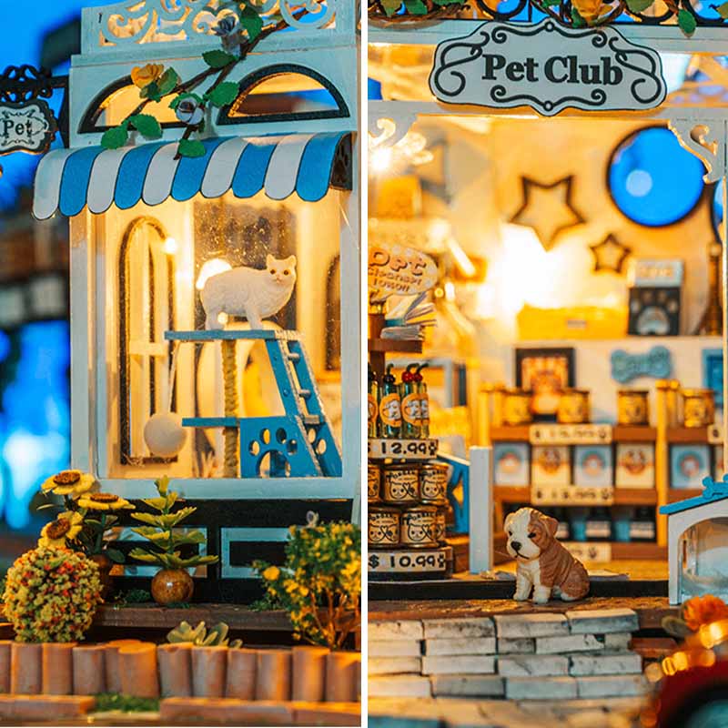 Pet Club Pet Shop | DIY Miniature House Kit 3D Wooden Model DIY Gift Puzzle
