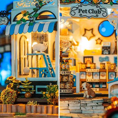 Pet Club Pet Shop | DIY Miniature House Kit 3D Wooden Model DIY Gift Puzzle